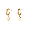 Crotch Earrings with clover - Gold